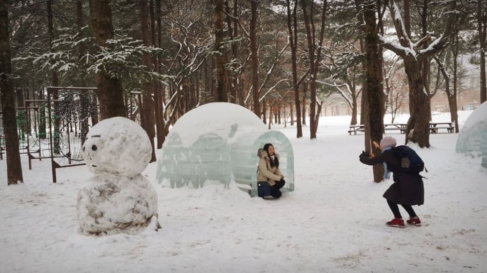 nami-island-winter-igloo-and-snowman